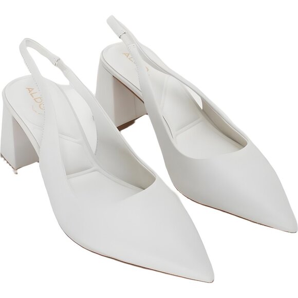 ALDO Uliana Pointed Toe Slingback Pumps White Bone Women US 9M EU 40 - Picture 4 of 6